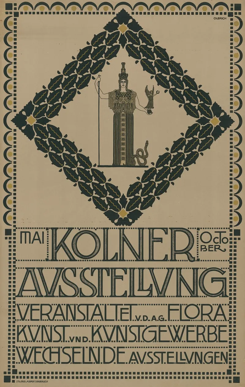 Kolner Ausstellung Veranstaltet Von Der A G Flora Kunst Und Kunstgewerbe Wall Art by Joseph Maria Olbrich - High-Resolution Digital Print