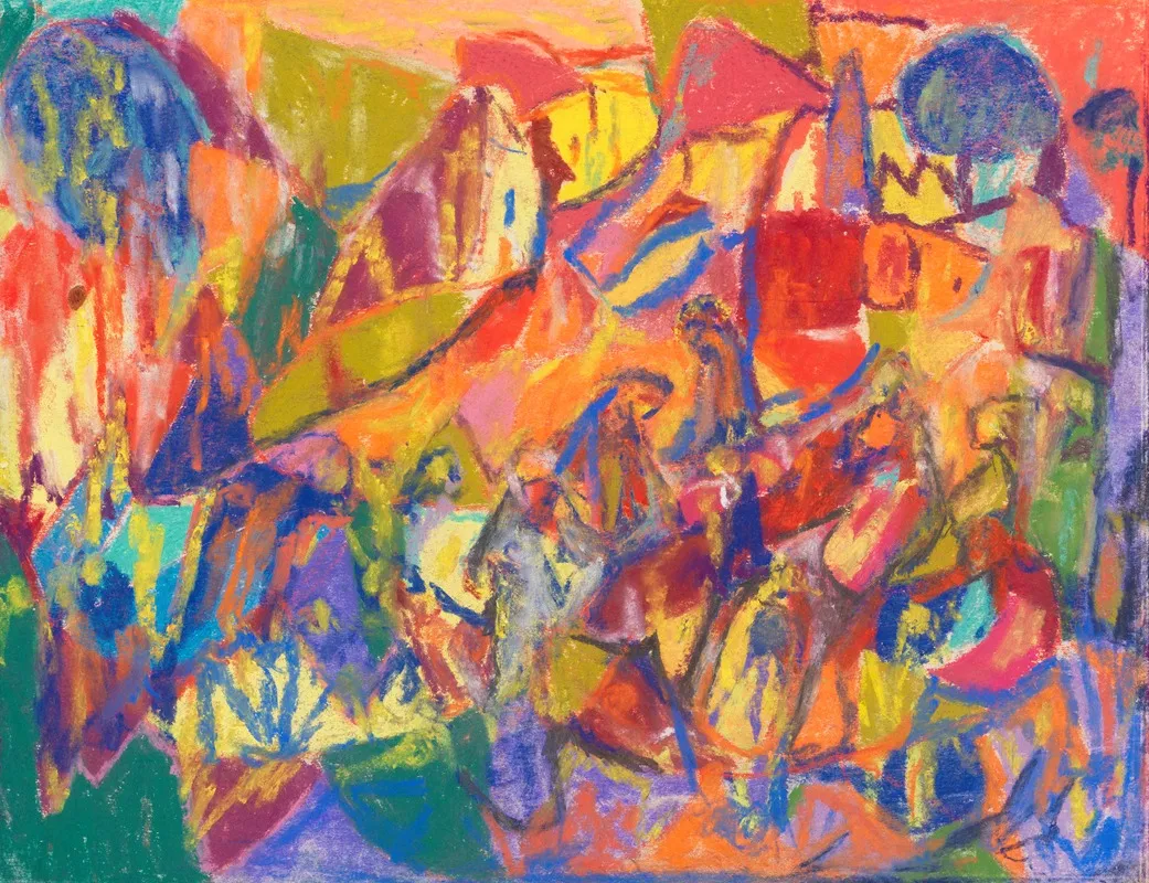Komposition Mit Landschaft Und Figurengruppe