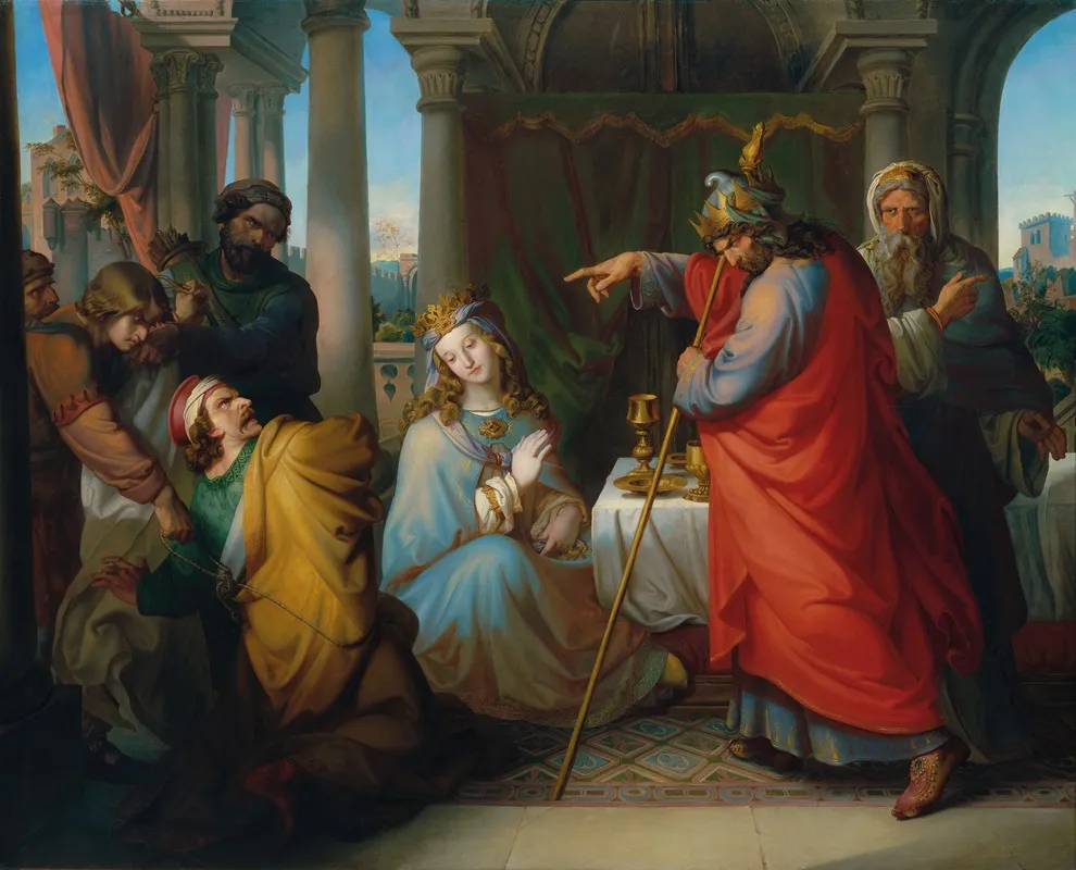 Konig Ahasver Verurteilt Haman Zum Tode Wall Art by Anton Petter - High-Resolution Digital Print
