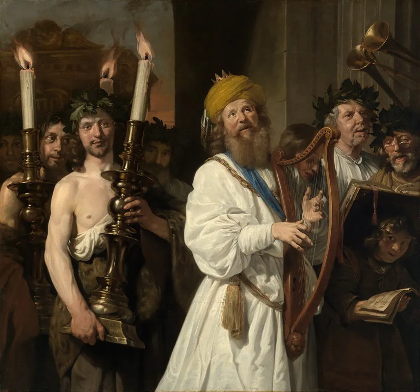 Konig David Geleitet Die Bundeslade Nach Jerusalem Wall Art by Jan de Bray - High-Resolution Digital Print