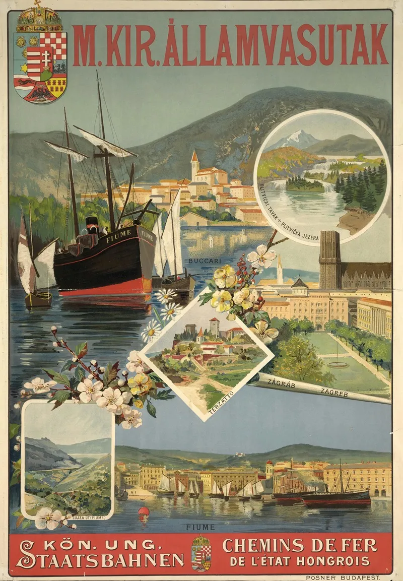 Koniglich Ungarische Staatsbahnen Fiume Buccari Zagreb Wall Art by Anonymous - High-Resolution Digital Print