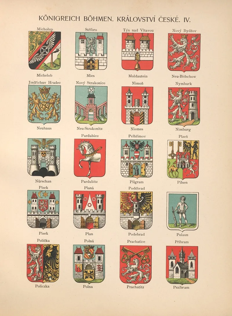 Konigreich‎ ‎bohmen Kralovstvi‎ ‎ceske ‎ ‎iv Wall Art by Hugo Gerhard Ströhl - High-Resolution Digital Print