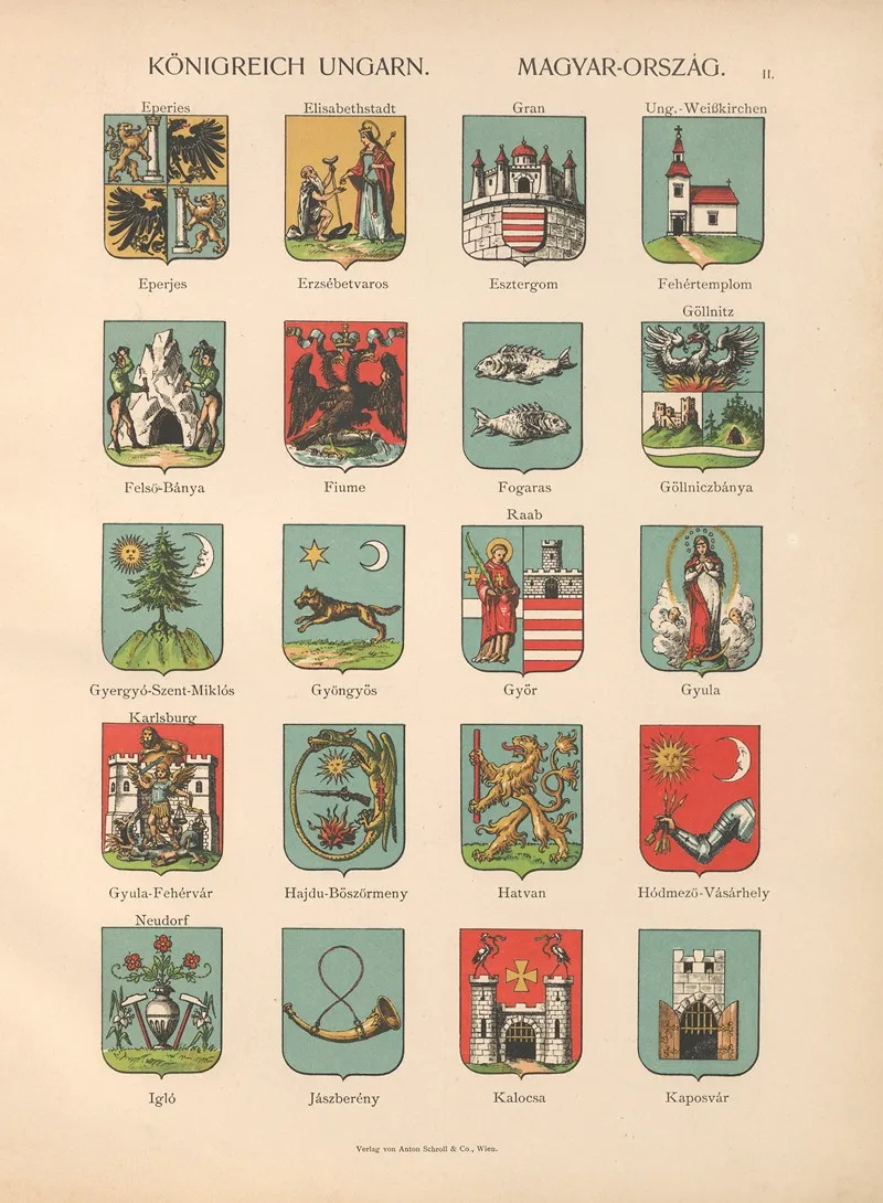 Konigreich‎ ‎ungarn Magyar Orszag Ii Wall Art by Hugo Gerhard Ströhl - High-Resolution Digital Print