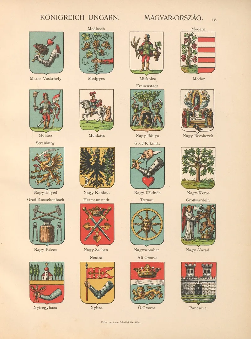 Konigreich‎ ‎ungarn Magyar Orszag Iv Wall Art by Hugo Gerhard Ströhl - High-Resolution Digital Print