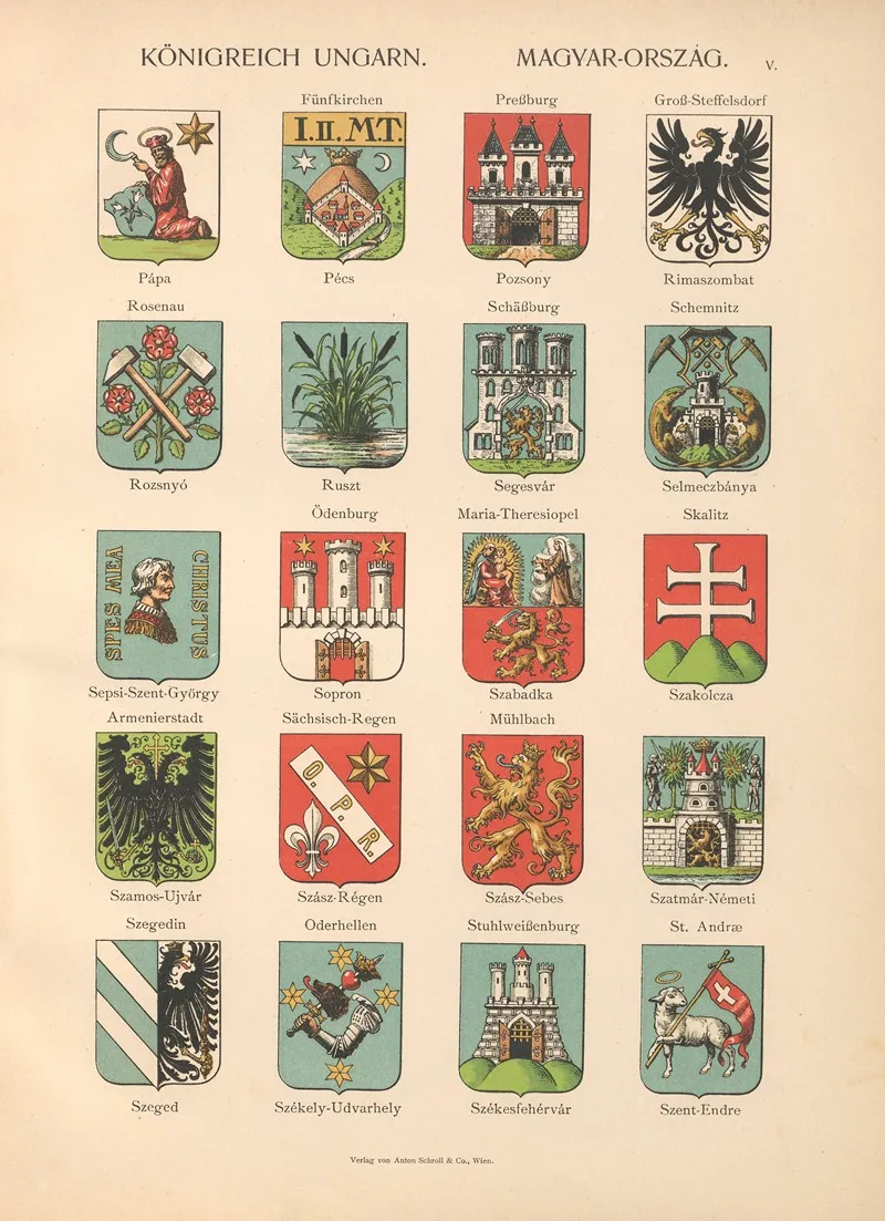 Konigreich‎ ‎ungarn Magyar Orszag V Wall Art by Hugo Gerhard Ströhl - High-Resolution Digital Print