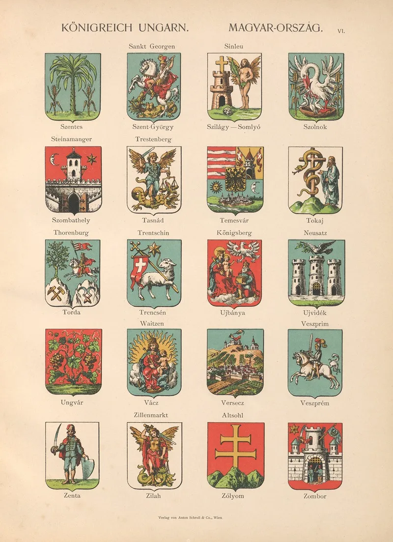 Konigreich‎ ‎ungarn Magyar Orszag Vi Wall Art by Hugo Gerhard Ströhl - High-Resolution Digital Print