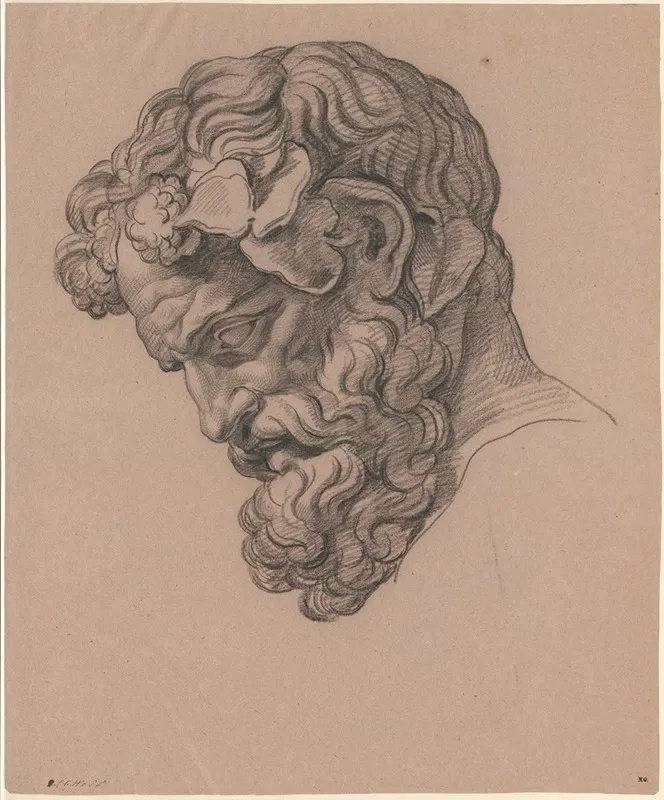 Kop Van Silenus En Profil Naar Links Gewend