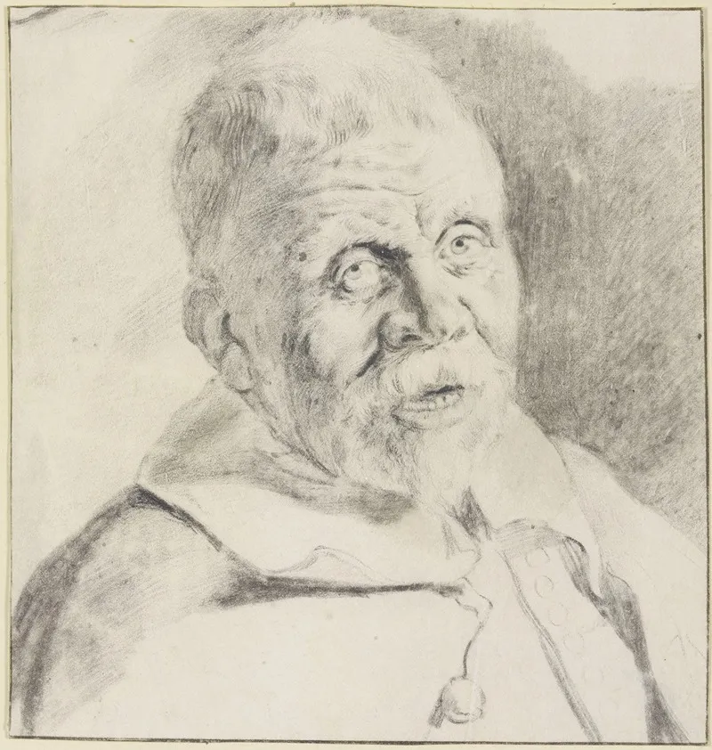 Kopf Eines Alten Mannes Mit Kurzem Bart Und Haupthaar