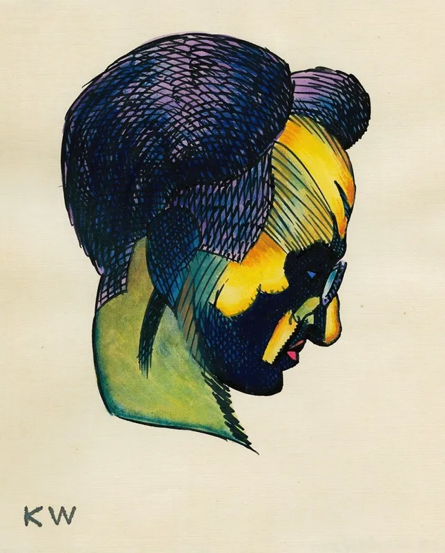 Kopfstudie Aus Profile 10 Blatter Graz Iii Wall Art by Karl Wiener - High-Resolution Digital Print