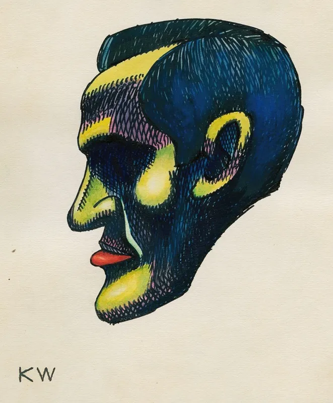 Kopfstudie Aus Profile 10 Blatter Graz Iv Wall Art by Karl Wiener - High-Resolution Digital Print