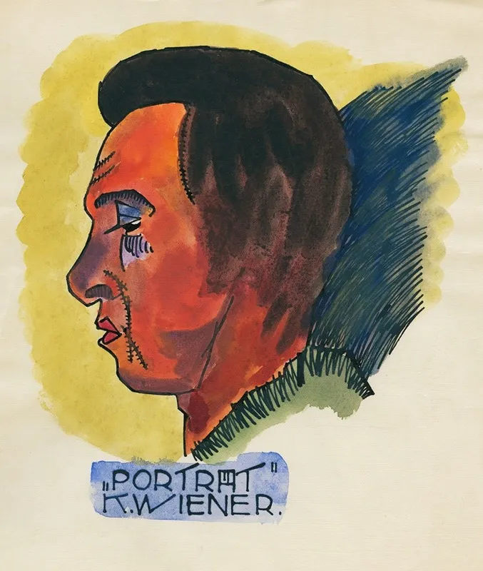 Kopfstudie Aus Profile 10 Blatter Graz X Wall Art by Karl Wiener - High-Resolution Digital Print