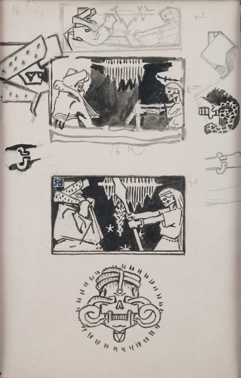 Koru Kalevala The Illustrated Kalevala Sketches For Vainamoinens Visit In Tuonela