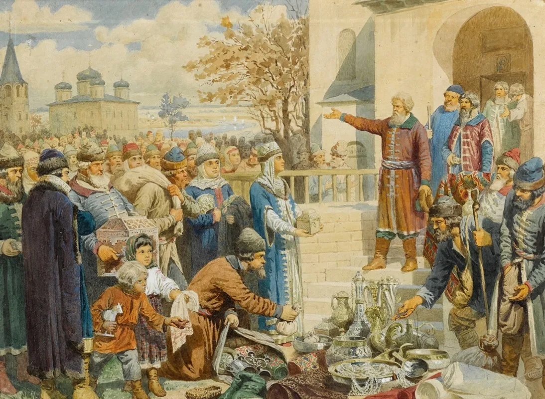 Kozma Minins Appeal To Nizhny Novgorod In 1611