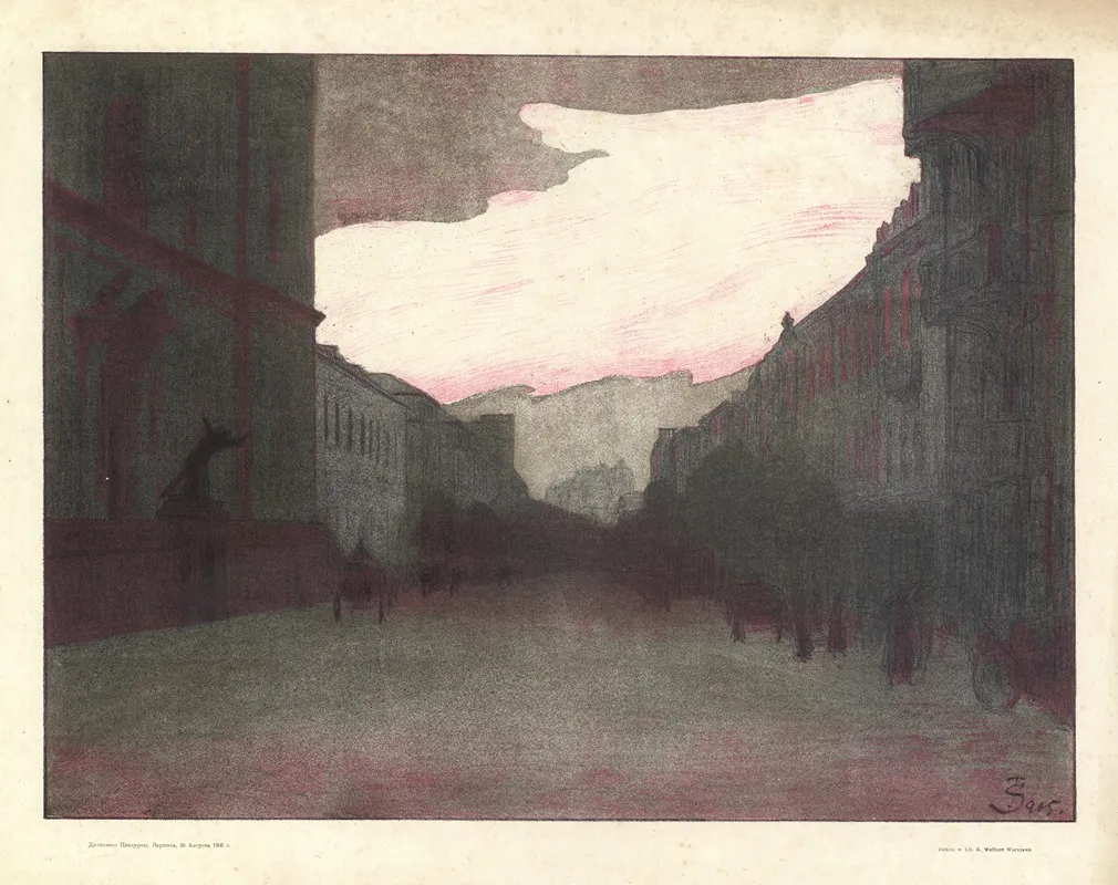 Krakowskie Przedmiescie W Warszawie Wall Art by Franciszek Siedlecki - High-Resolution Digital Print