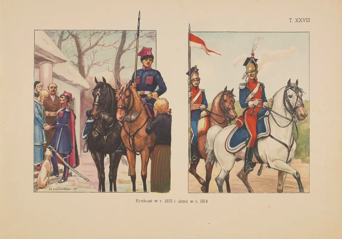 Krakusi‎ ‎w‎ ‎r ‎ ‎1813‎ ‎i‎ ‎alani‎ ‎w‎ ‎r ‎ ‎1814 Wall Art by Stanisław Haykowski - High-Resolution Digital Print