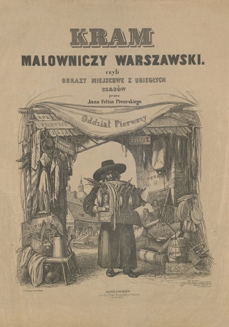 Kram Malowniczy Warszawski Cover Wall Art by Jan Feliks Piwarski - High-Resolution Digital Print