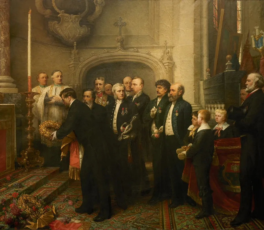 Kranslegging Op Het Graf Van Rubens Wall Art by August Delfossse - High-Resolution Digital Print