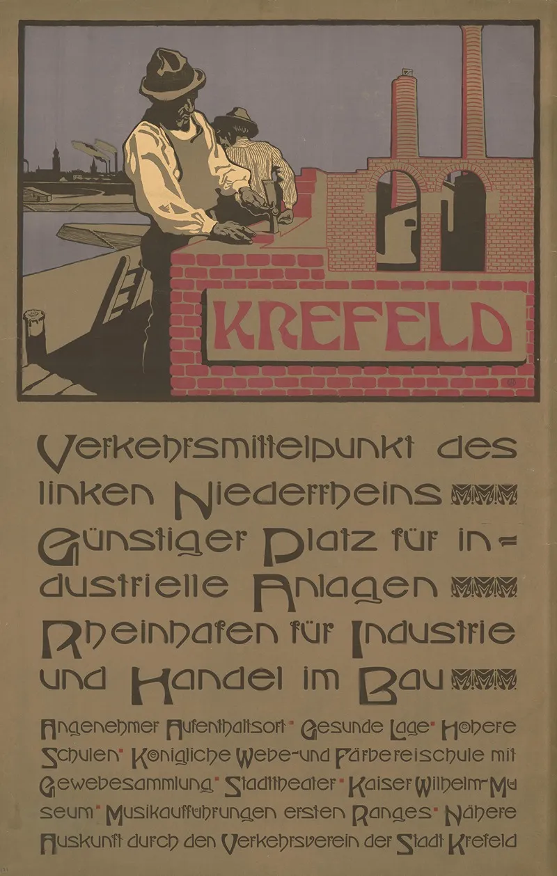 Krefeld Verkehrsmittelpunkt Des Linken Niederrheins Wall Art by Willy von Beckerath - High-Resolution Digital Print