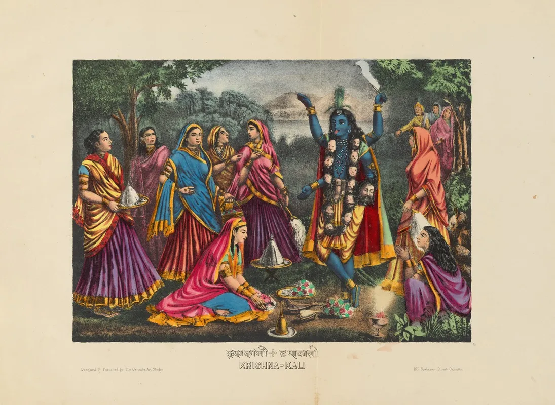 Krishna Kali Wall Art by Calcutta Art Studio - High-Resolution Digital Print