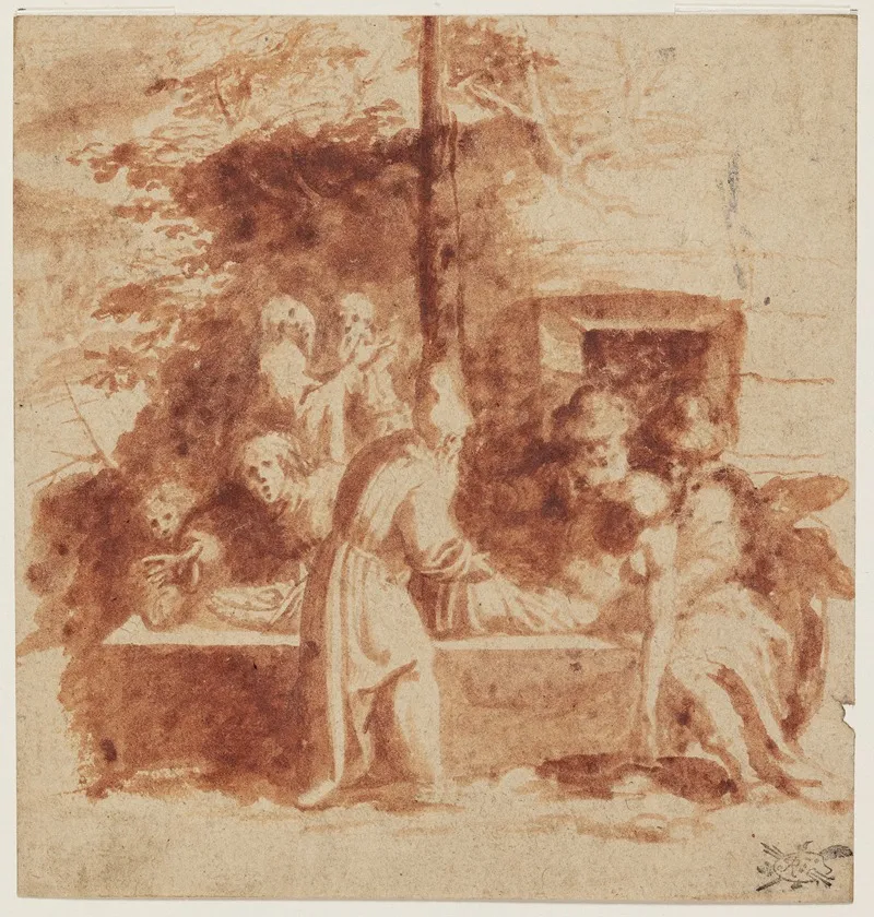 Kristi Gravlaeggelse Wall Art by Polidoro da Caravaggio - High-Resolution Digital Print
