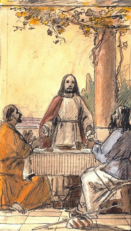 Kristus Og De To Disciple I Emmaus