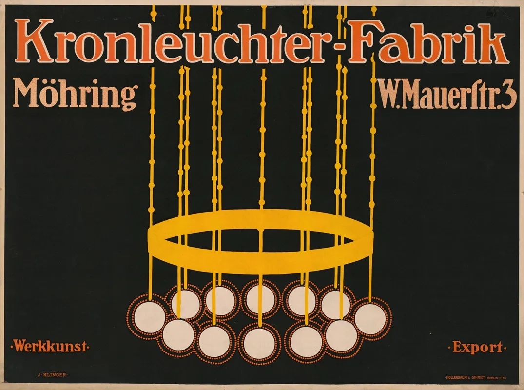 Kronleuchterfabrik Mohring Wall Art by Julius Klinger - High-Resolution Digital Print