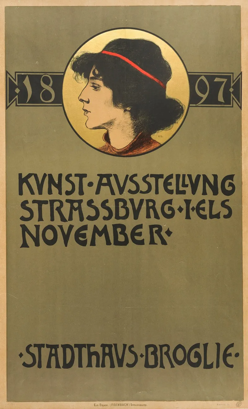 Kunst Ausstellung Strassburg I Els November 1897 Stadthaus Broglie Wall Art by Emile Schneider - High-Resolution Digital Print
