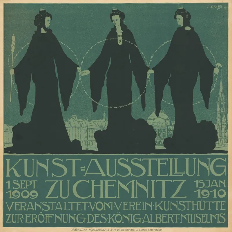 Kunst Ausstellung Zu Chemnitz Verein Kunsthutte Eroffnung Des Konig Albert Museums Wall Art by Gustav Schaffer - High-Resolution Digital Print