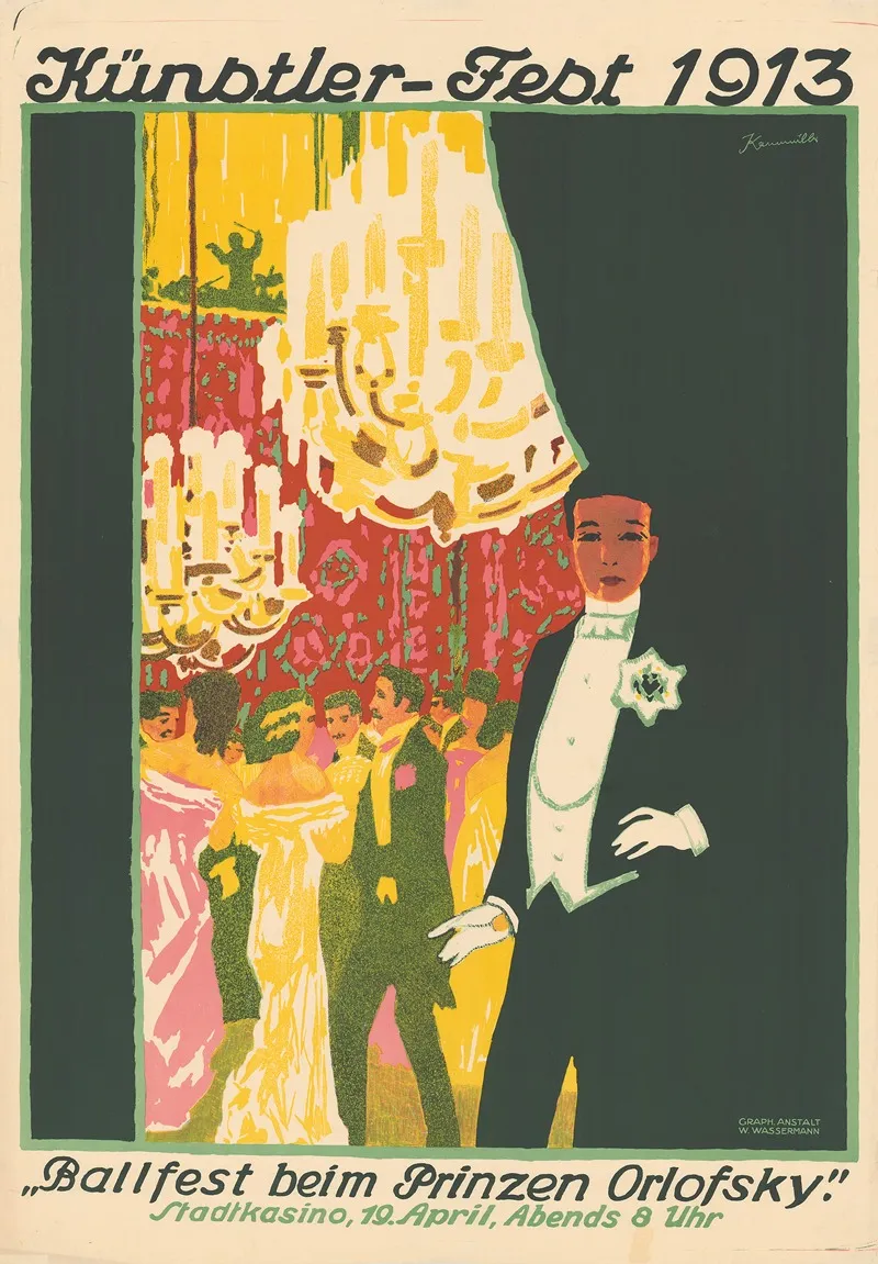 Kunstler Fest 1913 Ballfest Beim Prinzen Orlofsky Stadtkasino Wall Art by Paul Kammüller - High-Resolution Digital Print