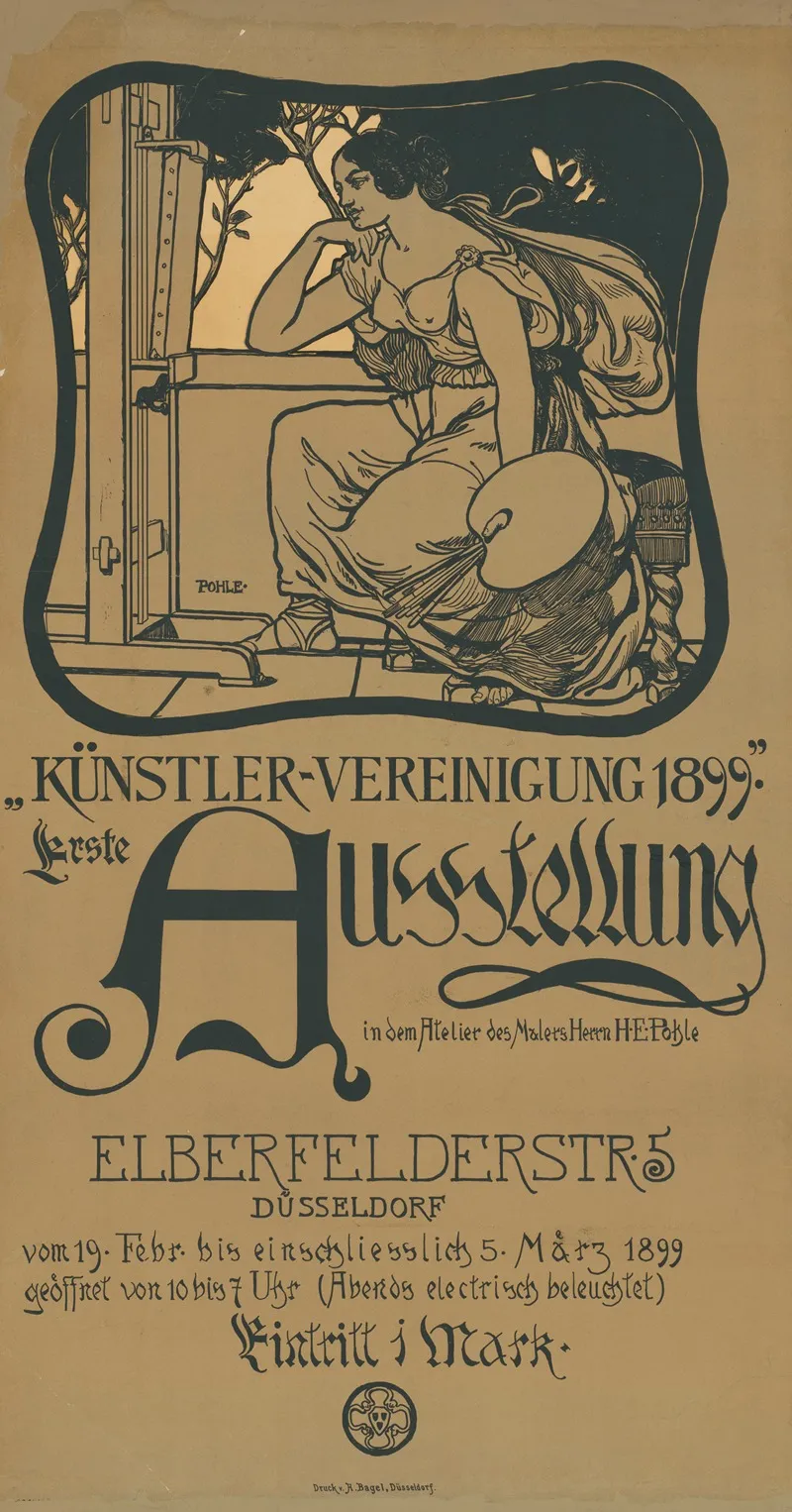 Kunstler Vereinigung 1899 Erste Ausstellung In Dem Atelier Des Malers H E Pohle Wall Art by Hermann Emil Pohle - High-Resolution Digital Print