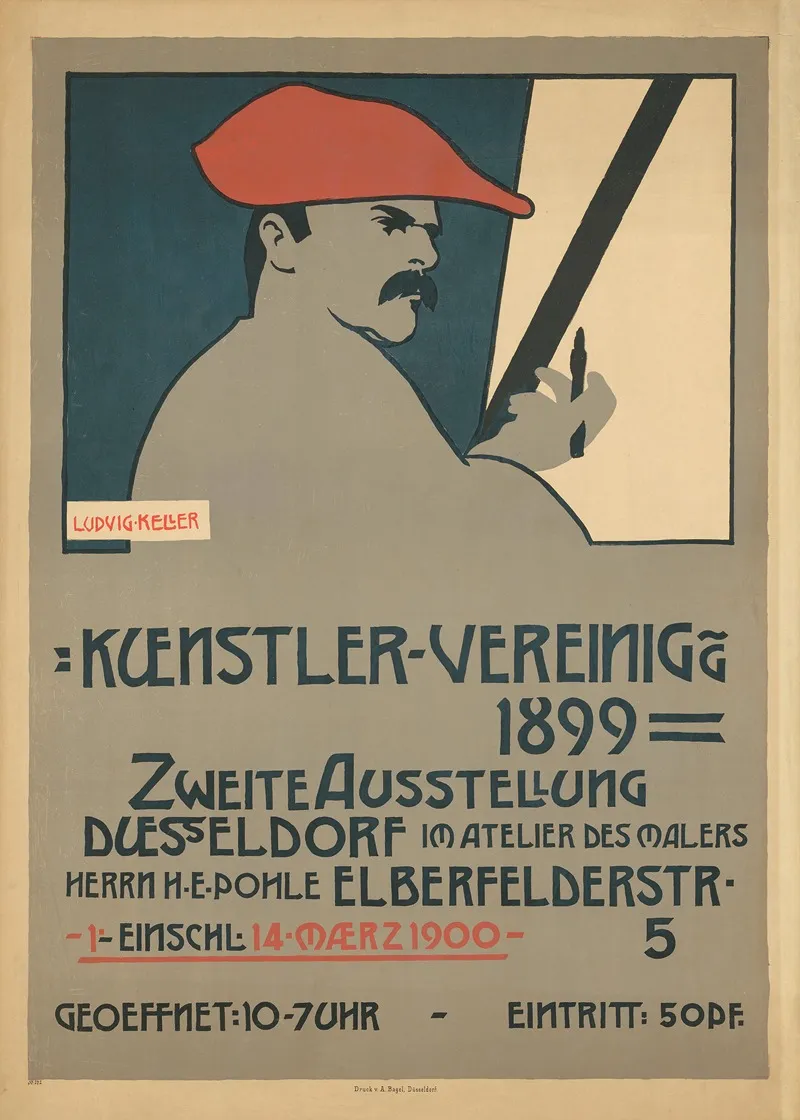 Kunstler Vereinigung 1899 Zweite Ausstellung Im Atelier Des Malers H E Pohle Dusseldorf Wall Art by Ludwig Paul Wilhelm Keller - High-Resolution Digital Print