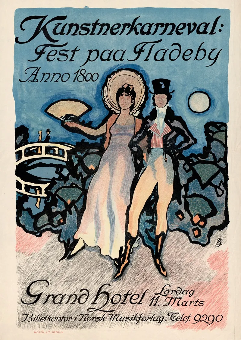 Kunstnerkarneval Fest Paa Fladeby Anno 1800 Wall Art by Brynjulf Larsson - High-Resolution Digital Print