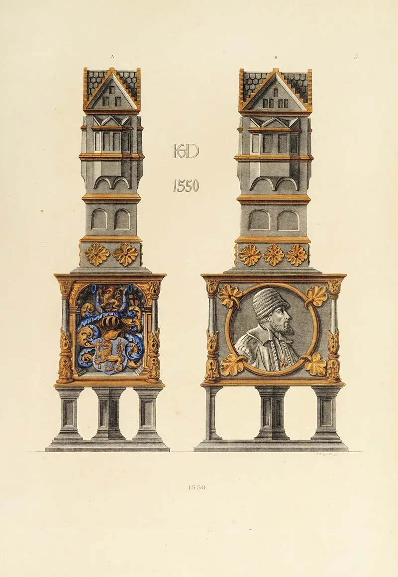 Kunstwerke Und Geräthschaften Des Mittelalters Und Der Renaissance Pl 05 Wall Art by Carl Becker - High-Resolution Digital Print