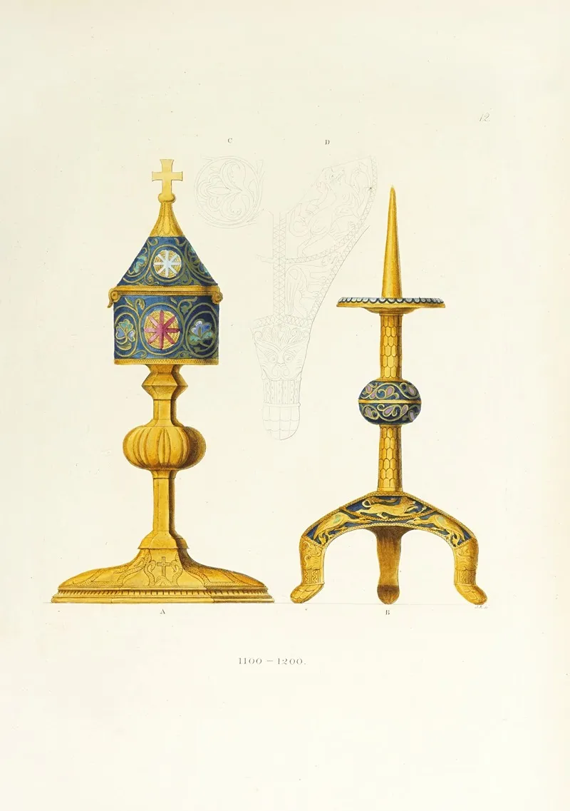 Kunstwerke Und Geräthschaften Des Mittelalters Und Der Renaissance Pl 12 Wall Art by Carl Becker - High-Resolution Digital Print