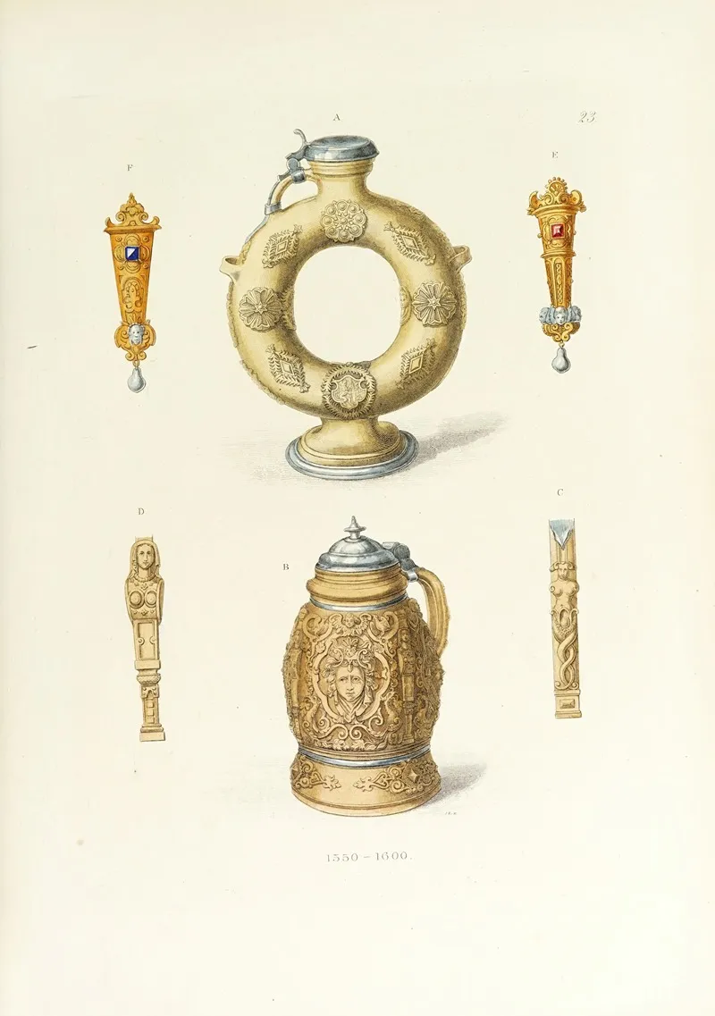 Kunstwerke Und Geräthschaften Des Mittelalters Und Der Renaissance Pl 23 Wall Art by Carl Becker - High-Resolution Digital Print