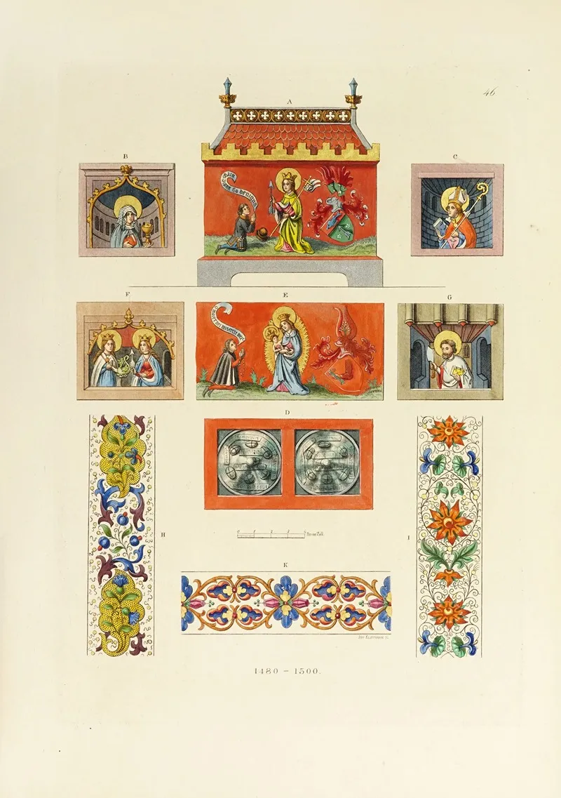 Kunstwerke Und Geräthschaften Des Mittelalters Und Der Renaissance Pl 46 Wall Art by Carl Becker - High-Resolution Digital Print