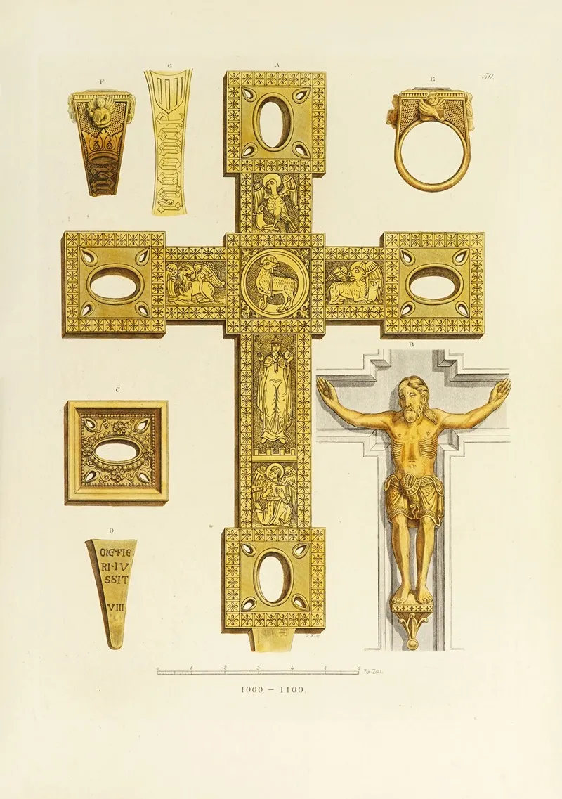 Kunstwerke Und Geräthschaften Des Mittelalters Und Der Renaissance Pl 50 Wall Art by Carl Becker - High-Resolution Digital Print