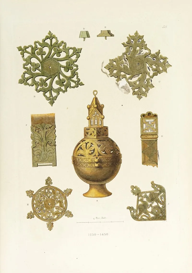Kunstwerke Und Geräthschaften Des Mittelalters Und Der Renaissance Pl 58 Wall Art by Carl Becker - High-Resolution Digital Print