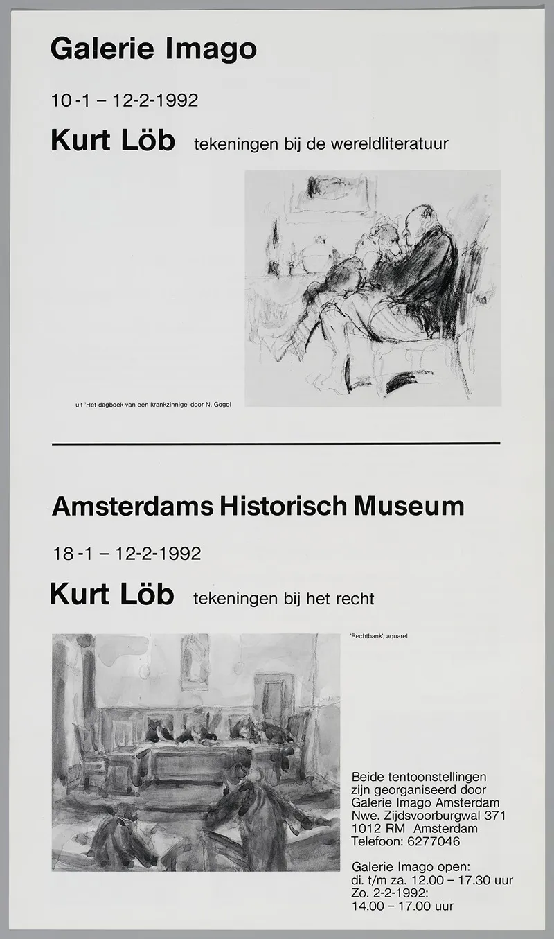 Kurt Lob Tekeningen Bij Het Recht I S M Galerie Imago