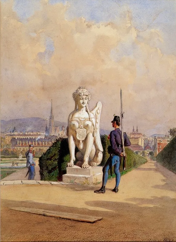 Kurzweil Auf Der Wache Im Garten Des Schlosses Belvedere In Wien