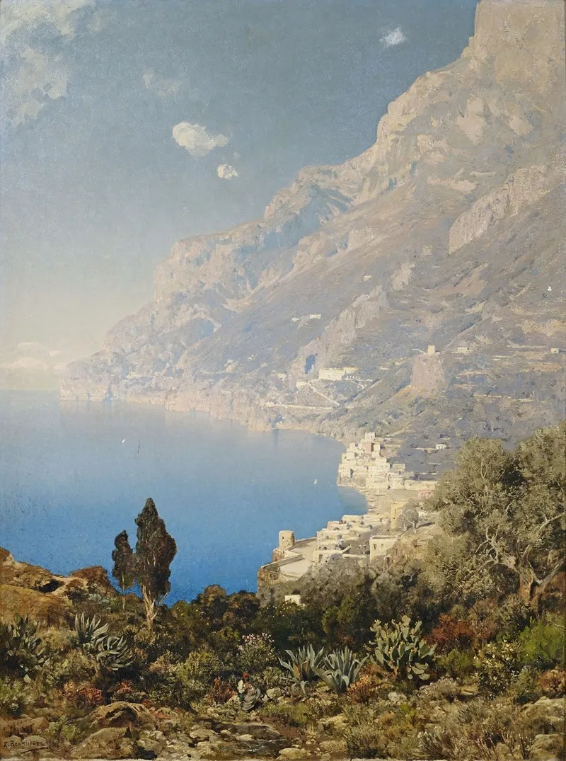 Kuste Bei Amalfi Wall Art by Edmund Berninger - High-Resolution Digital Print