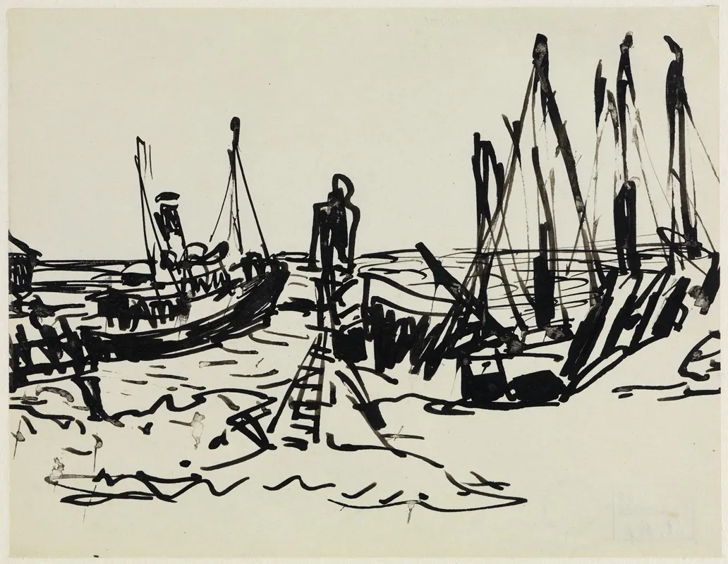 Kustendampfer Und Ankernde Boote Fehmarn Wall Art by Ernst Ludwig Kirchner - High-Resolution Digital Print