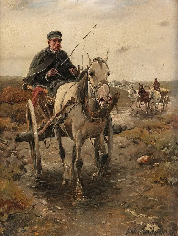 Kutschfahrt Wall Art by Alfred von Wierusz-Kowalski - High-Resolution Digital Print