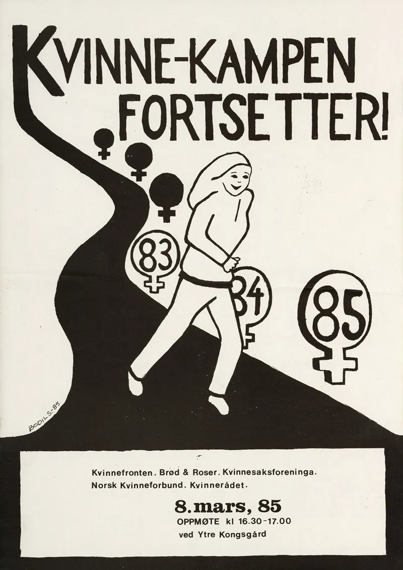 Kvinne Kampen Fortsetter 83 84 85 Wall Art by Kvinnefronten (The Women's Front) - High-Resolution Digital Print