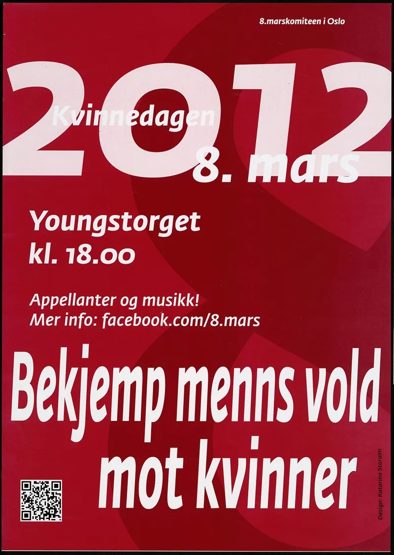 Kvinnedagen 2012 Bekjemp Menns Vold Mot Kvinner Wall Art by Kvinnefronten (The Women's Front) - High-Resolution Digital Print