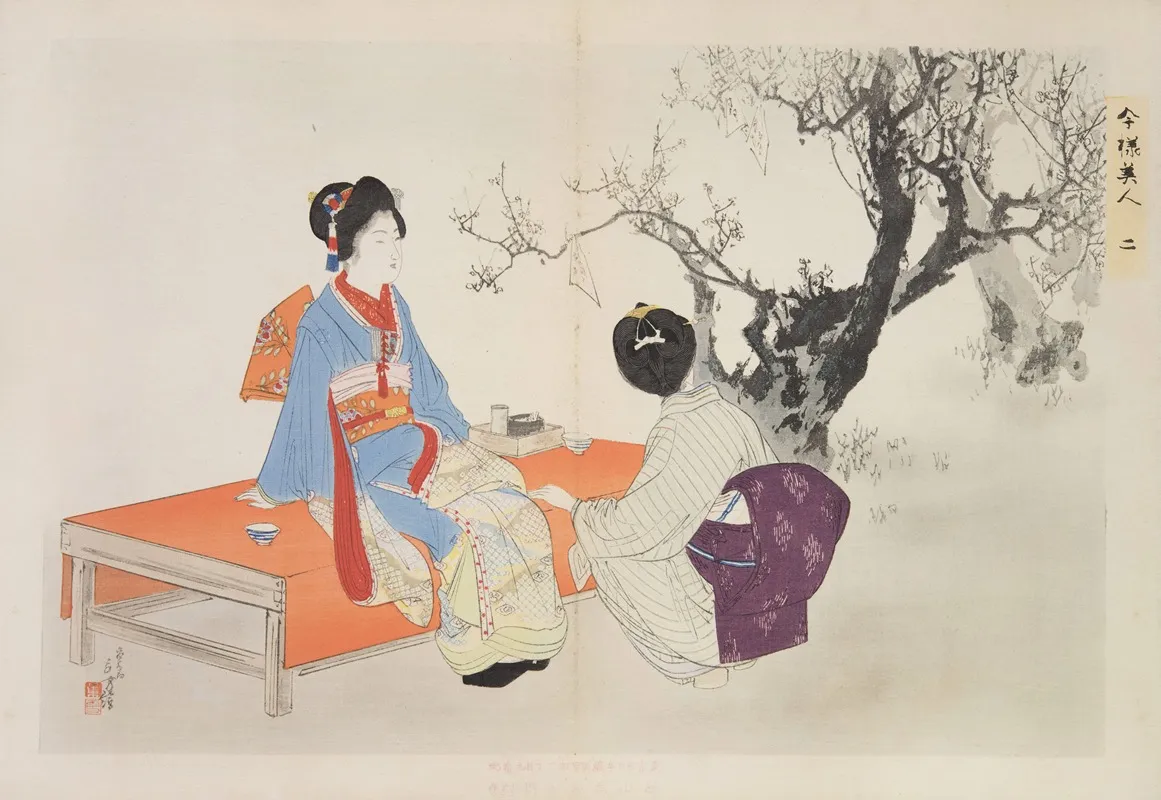 Kyoiku Imayo Bijin Fuzoku Zen Pl 02 Wall Art by Toshikata Mizuno - High-Resolution Digital Print