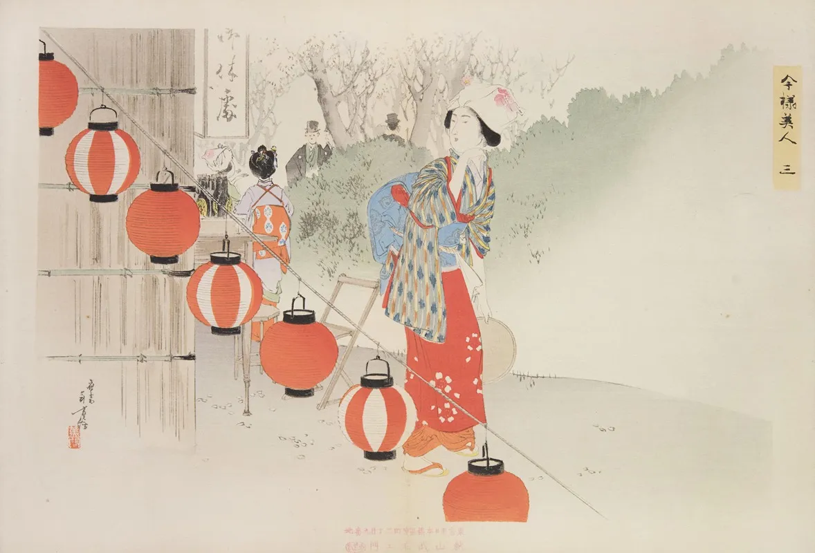 Kyoiku Imayo Bijin Fuzoku Zen Pl 03 Wall Art by Toshikata Mizuno - High-Resolution Digital Print