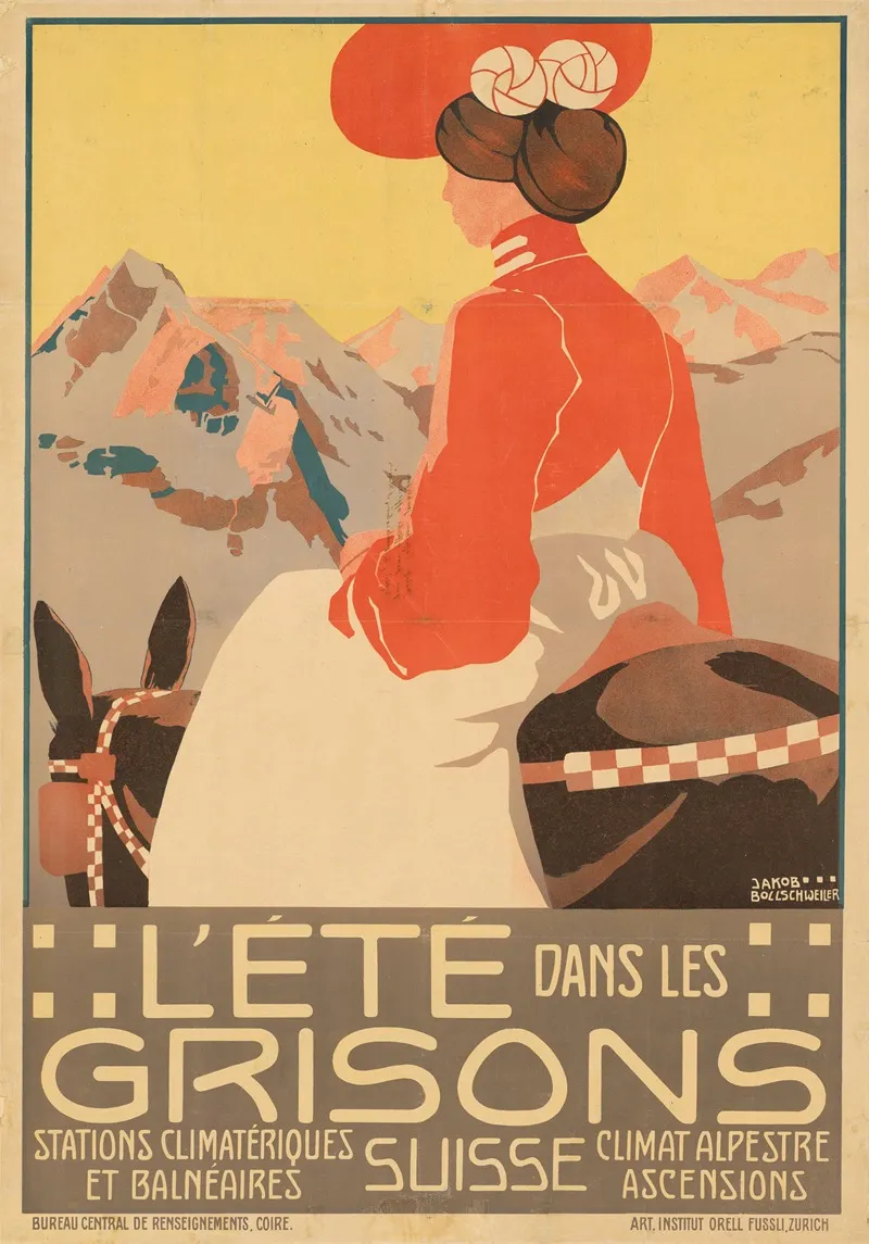 L Ete Dans Les Grisons Suisse Wall Art by Jacob Friedrich Bollschweiler - High-Resolution Digital Print