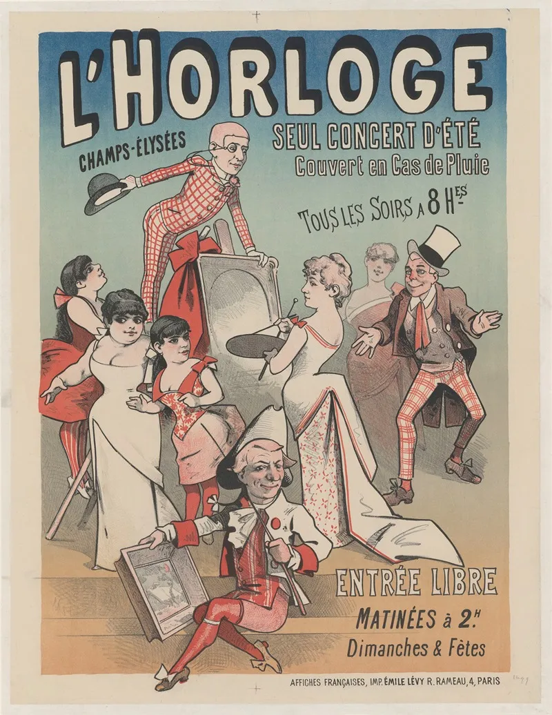 L Horloge Champs Elysees 2 Wall Art by Imp. Emile Lévy - High-Resolution Digital Print