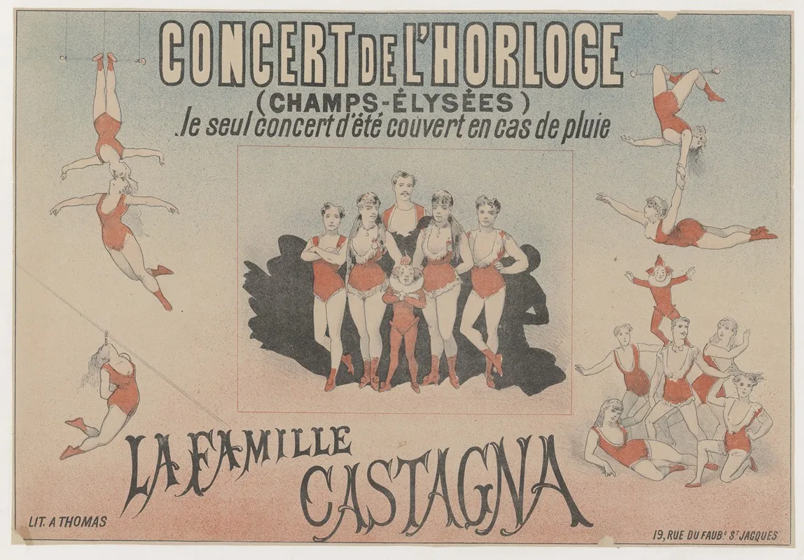 L Horloge La Famille Castagna Wall Art by Imp. A. Thomas - High-Resolution Digital Print